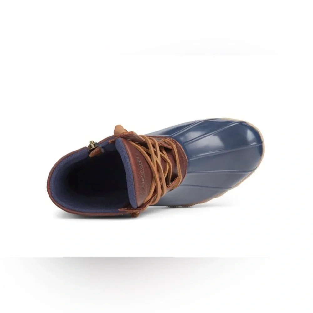 🌸NEW Sperry Blue and Brown Rain & Snow Boots Women’s Sz 7.5 With Box.